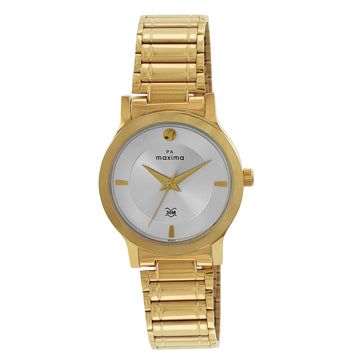 Maxima GOLD Women Silver Dial Analogue Watch - 65621CMLY